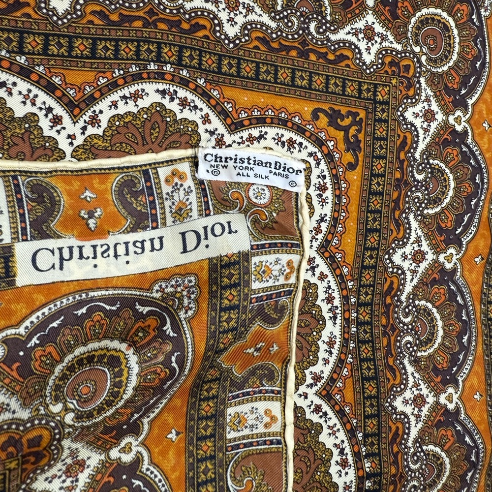 Vintage Christian Dior Silk Paisley Bandana Scarf - Picture 4 of 4